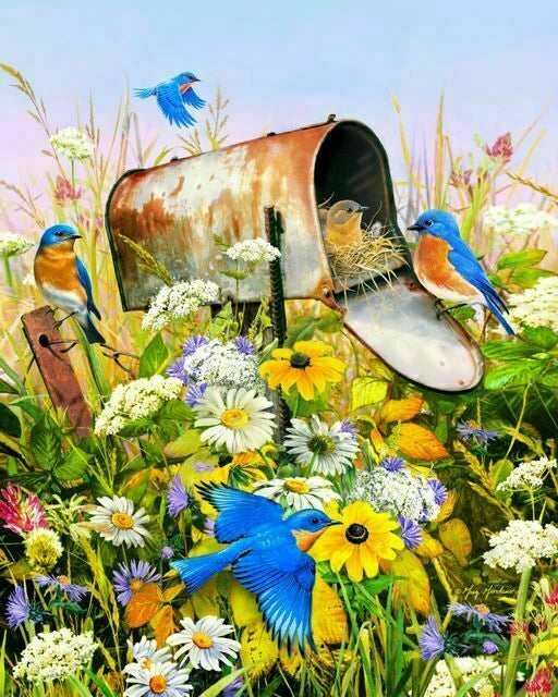 Bluebirds, 500 Piece Puzzle, by Springbok Puzzles.