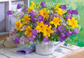 Bouquet of Lilies and Bellflowers, 1000 Pc Jigsaw Puzzle by Castorland